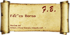 Föcs Borsa névjegykártya